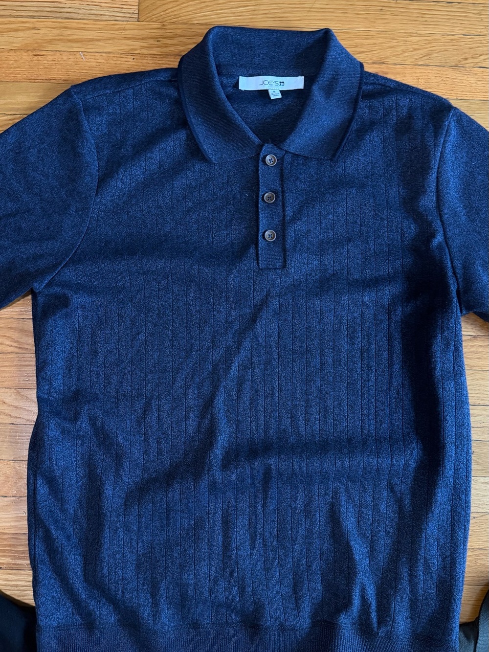 Three Men's Knit Polo Shirts - Blue, Black, Gray - Picture 4 of 4